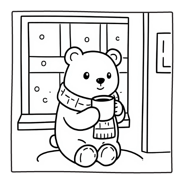 Cozy Bear with Hot Cocoa