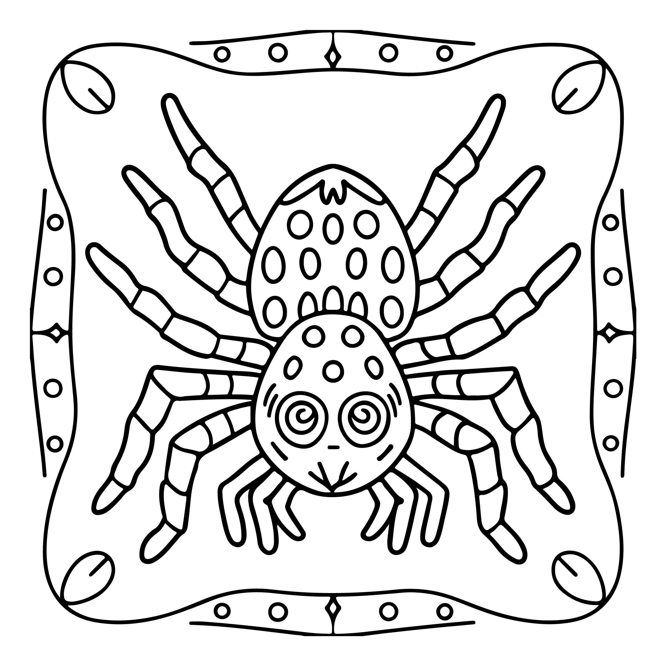 Cute Spotted Spider Halloween Coloring Pages