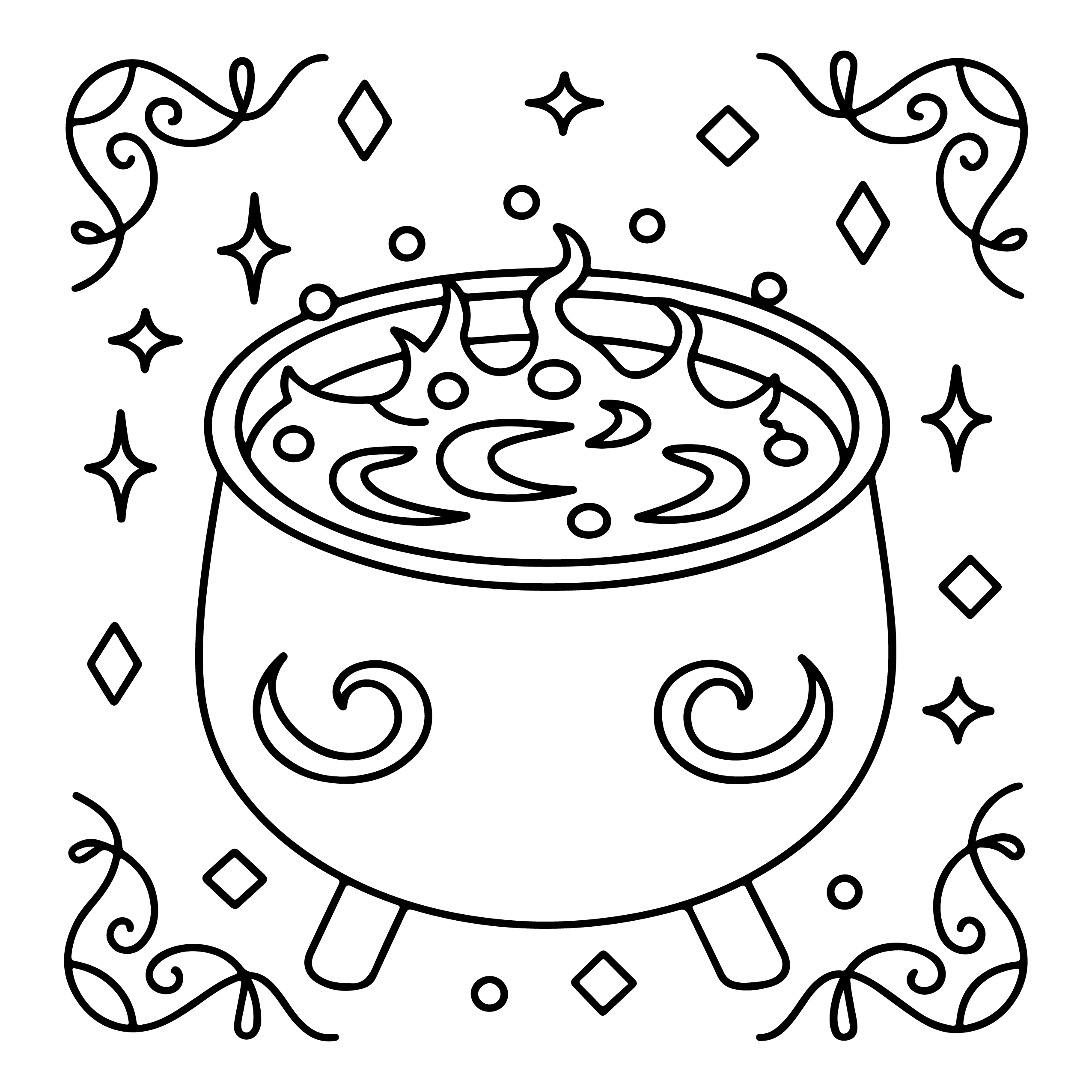 Magic Cauldron Halloween Coloring Pages