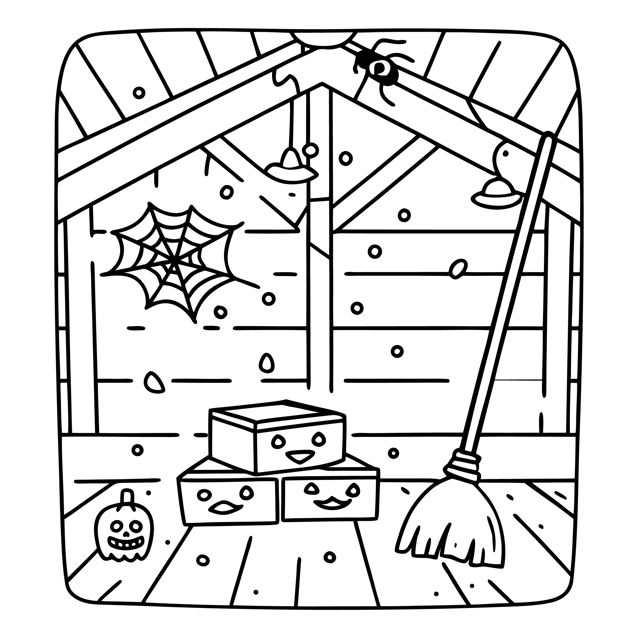 Spooky Attic Halloween Halloween Coloring Pages