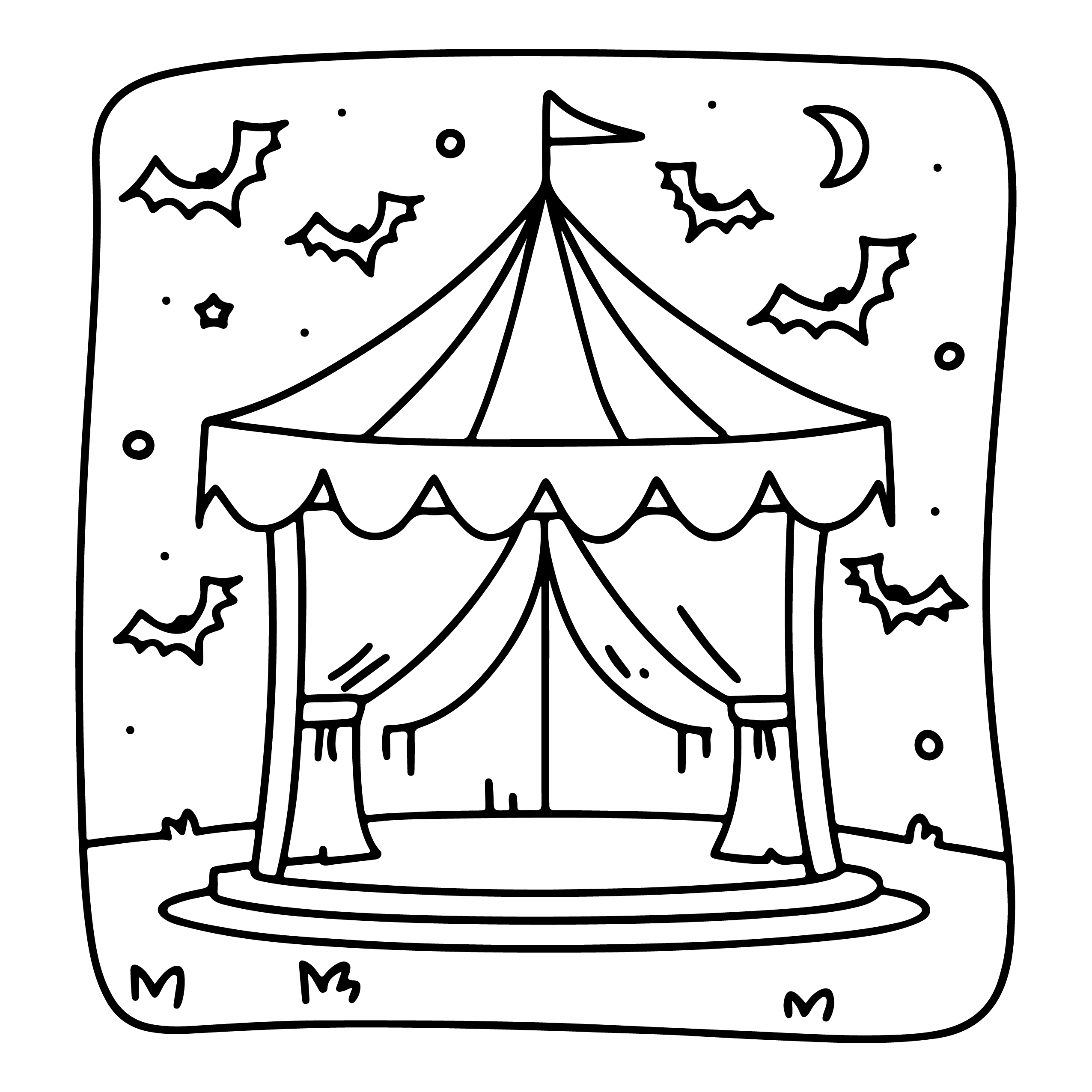 Spooky Halloween Tent Halloween Coloring Pages