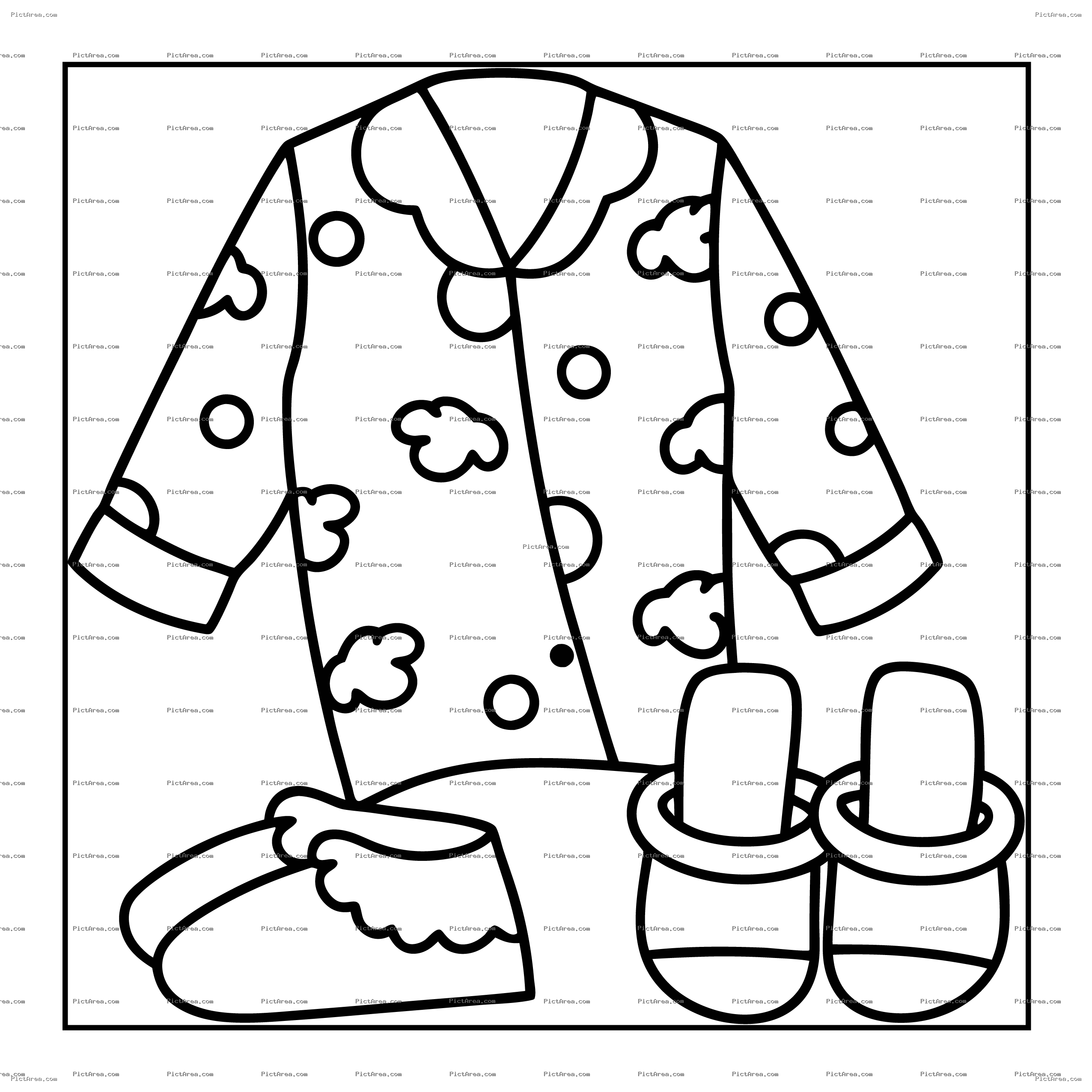 Comfy girl - Comfy Pajamas and Slippers Coloring Page Free Printable