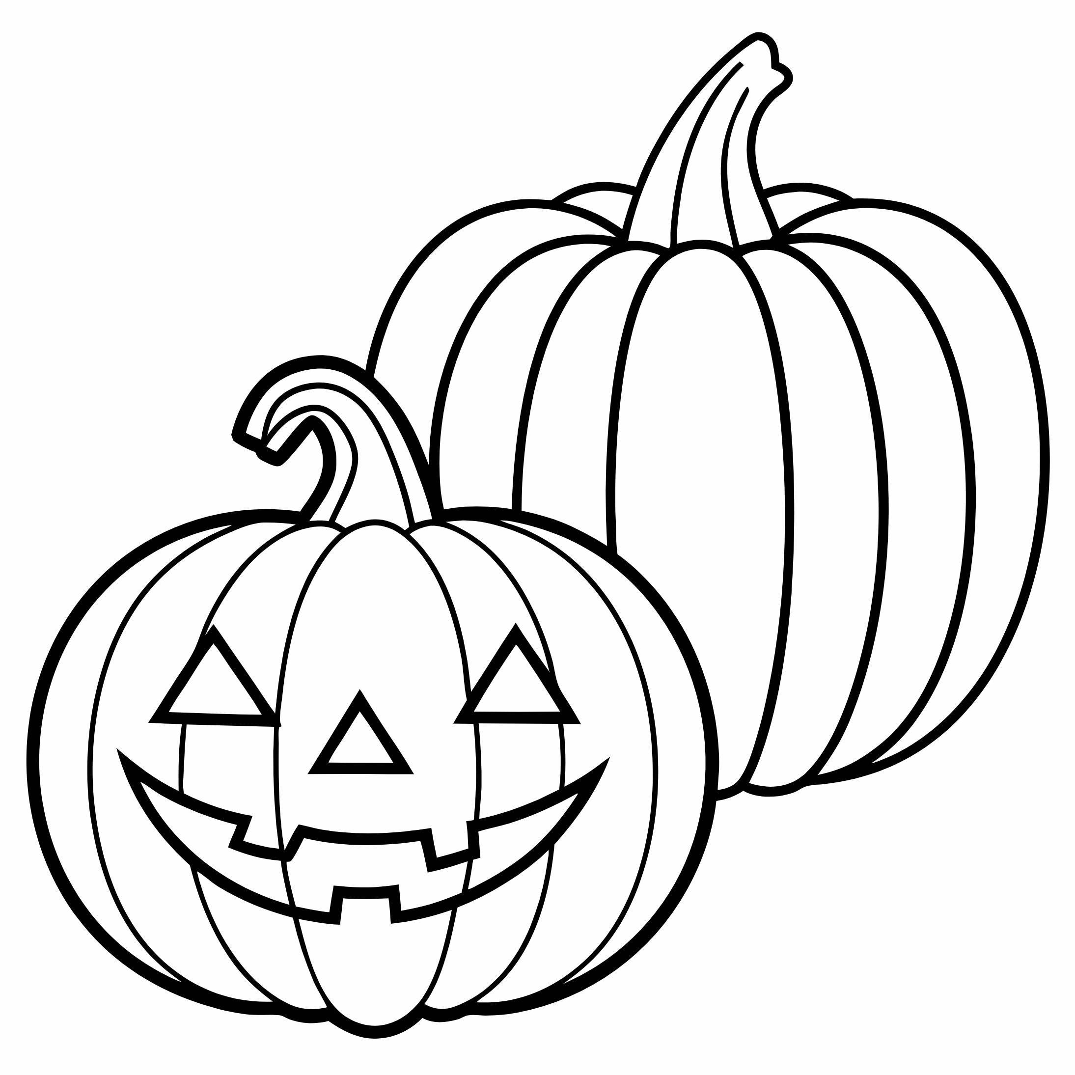 Halloween Pumpkins and Jack-o -Lanterns Coloring Pages, Fun Kids Coloring, Free Printable Coloring Pages, Download and Print