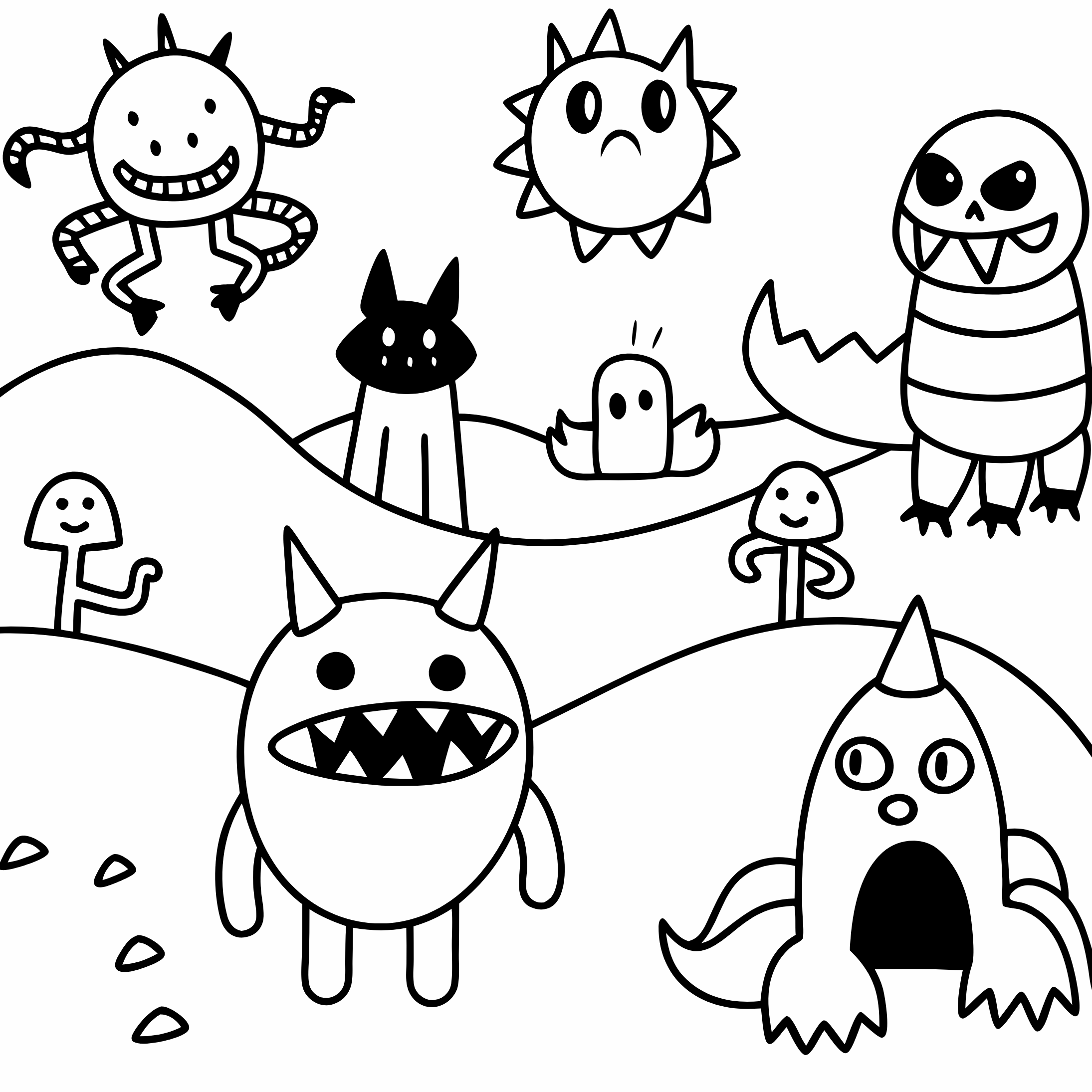 Monsters Coloring Pages, Monsters Coloring Page, Fun Kids Coloring, Free Printable Coloring Pages, Download and Print