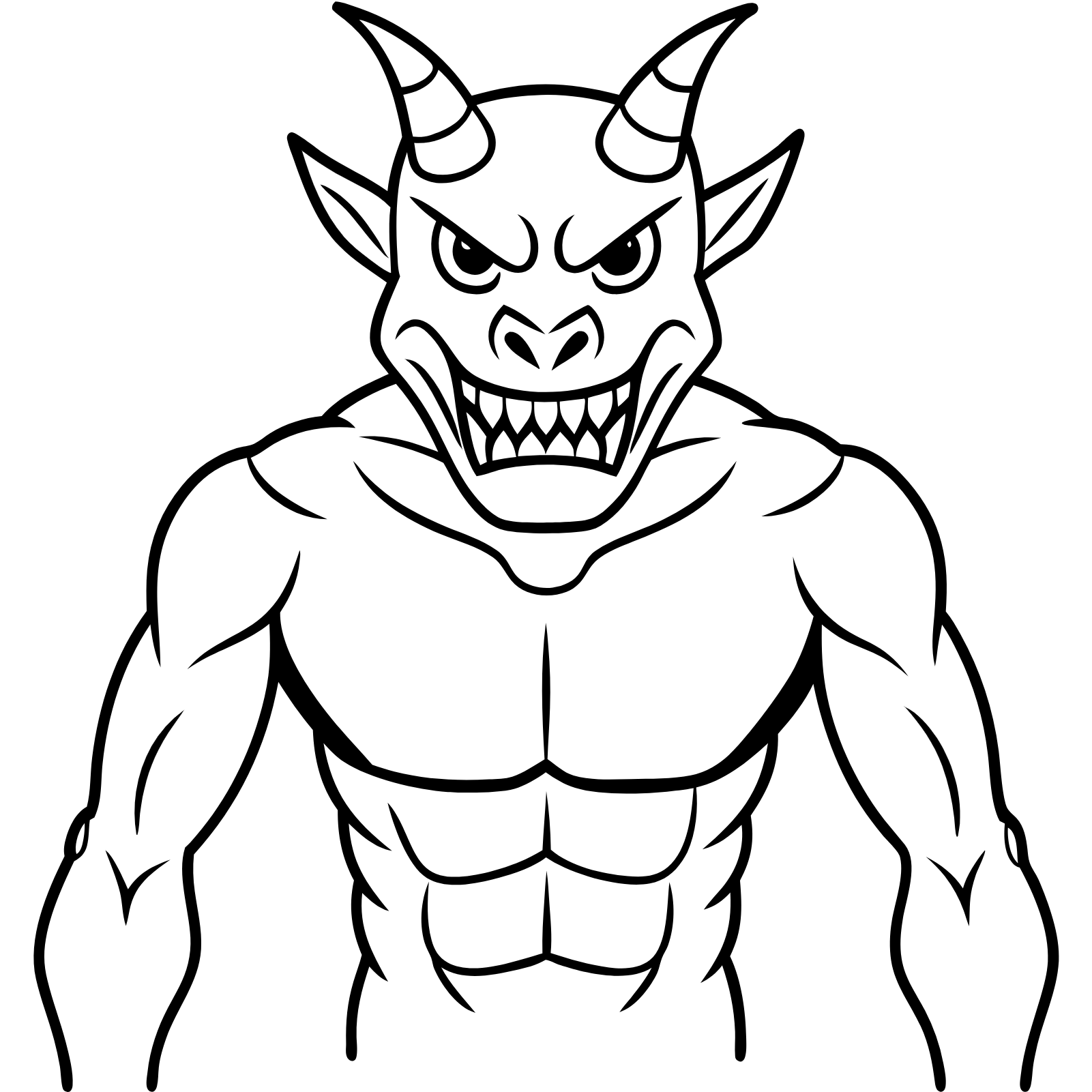 Demon, A fierce, menacing alien demon with sharp claws, horns, and a fearsome expression.