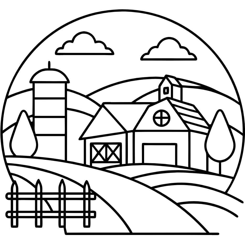 Farm Life,  farm life, kids coloring, farm animals, barns, tractors Download and Print Free Coloring