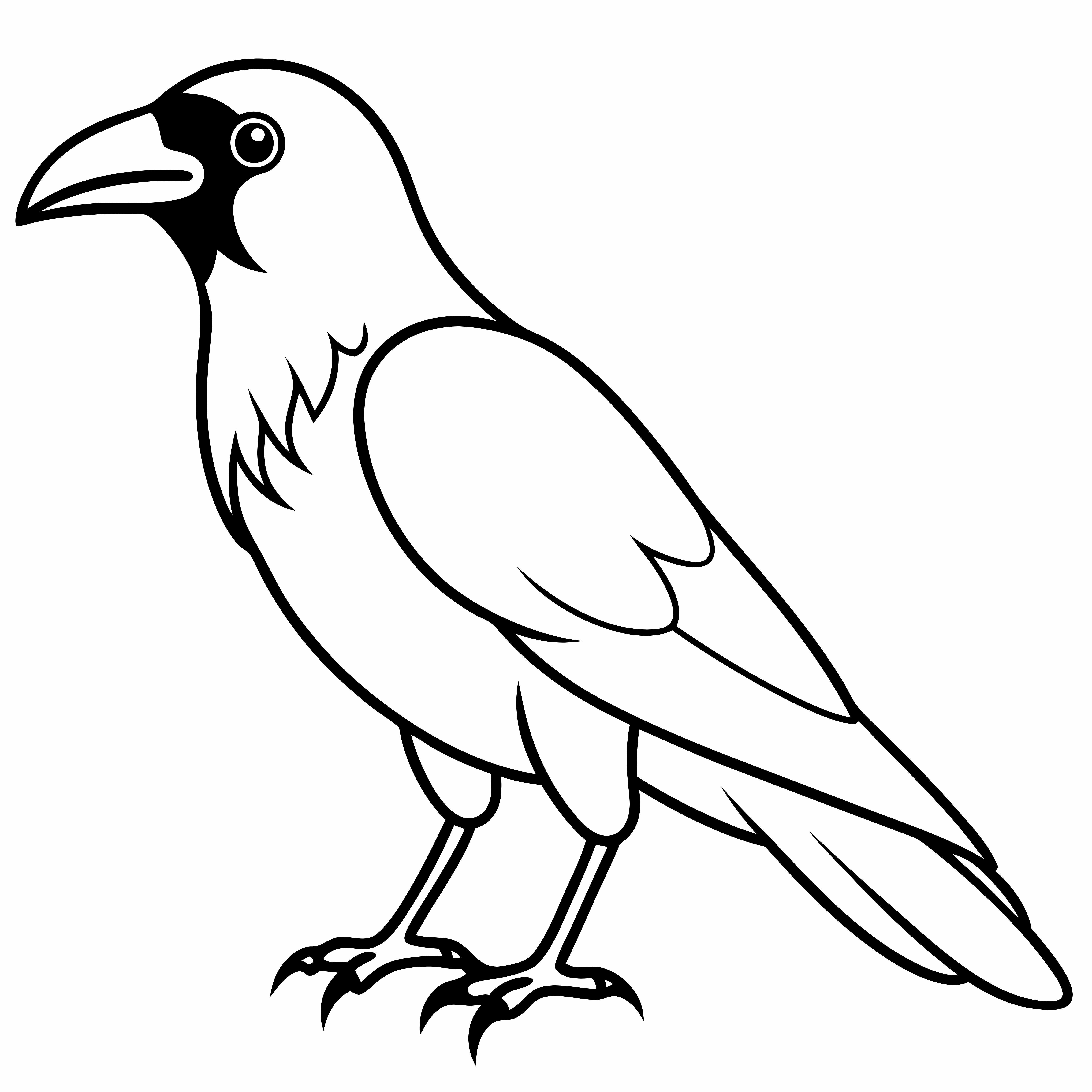 Crow Coloring Pages, Crow Coloring Page, Fun Kids Coloring, Free Printable Coloring Pages, Download and Print