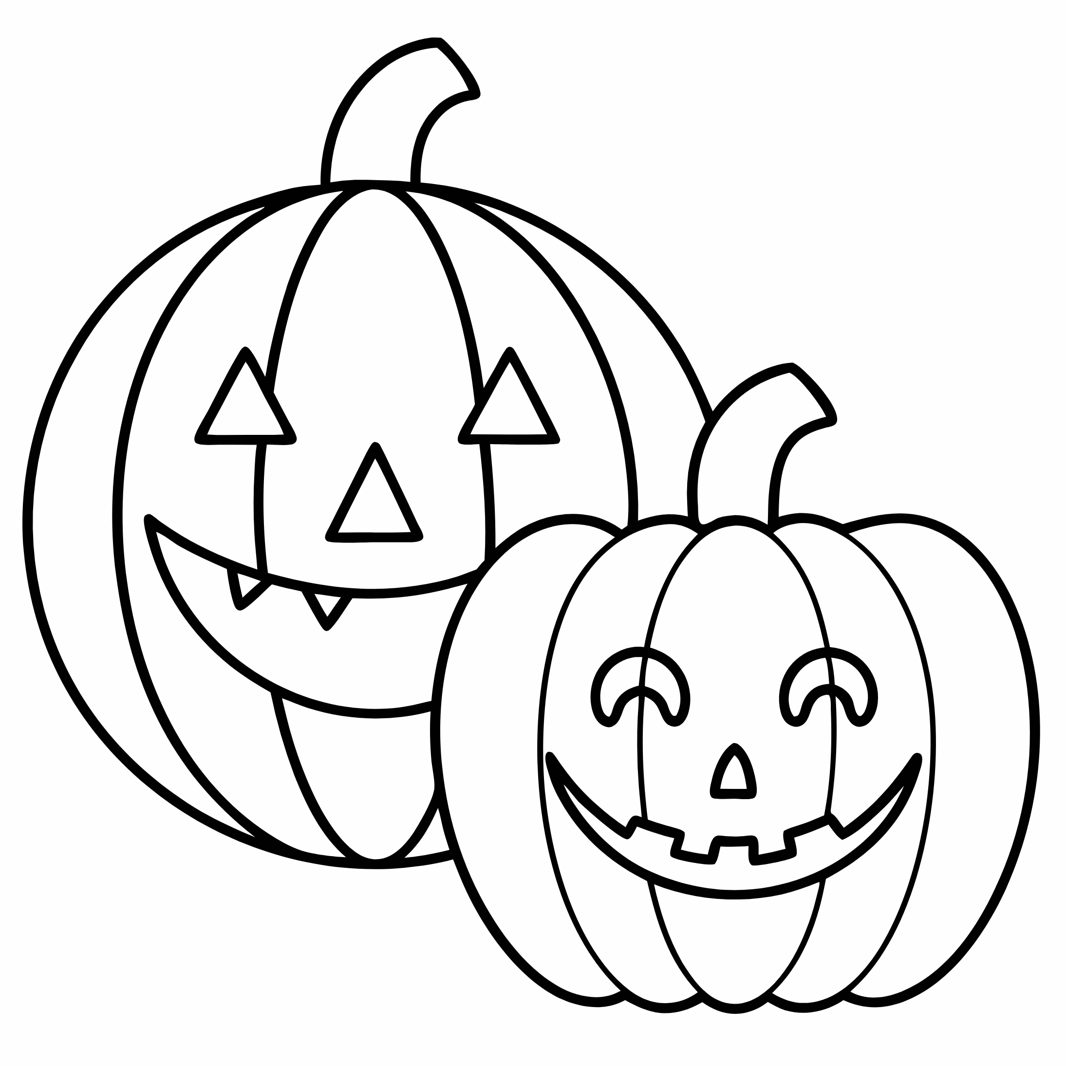 Halloween Pumpkins and Jack-o -Lanterns Coloring Pages, Fun Kids Coloring, Free Printable Coloring Pages, Download and Print
