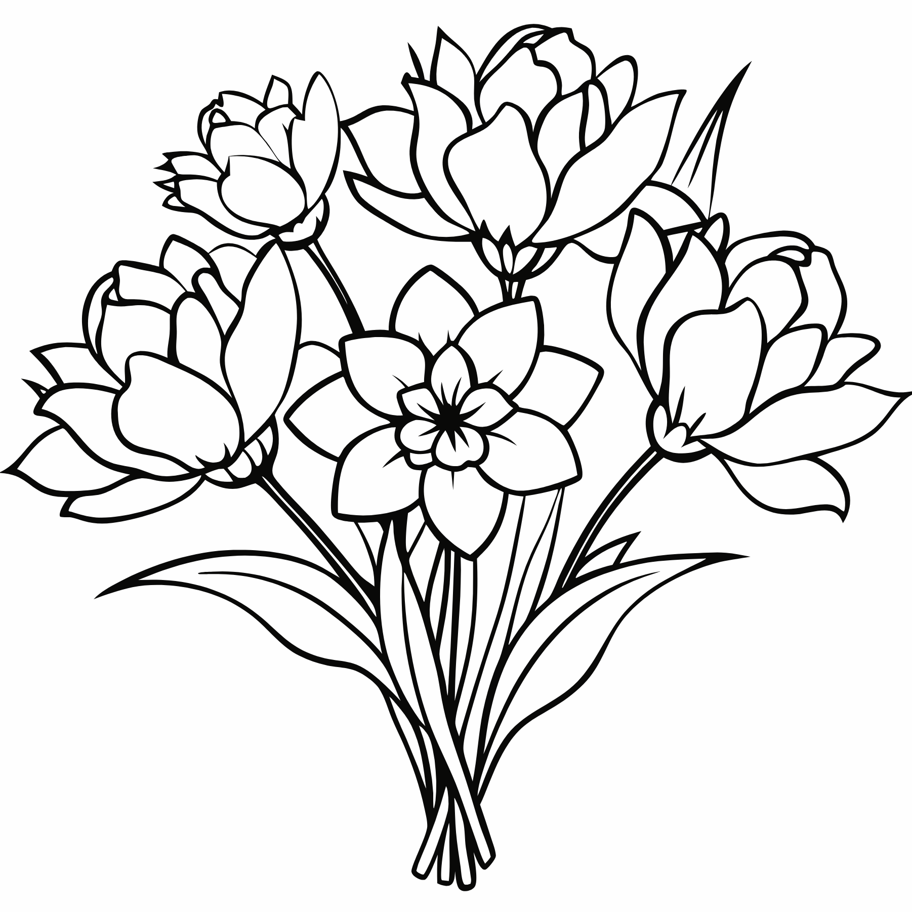 Flowers Coloring Pages, Flowers Coloring Page, Fun Kids Coloring, Free Printable Coloring Pages, Download and Print