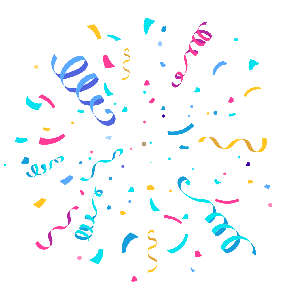 Confetti serpentine explosion