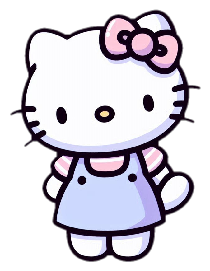 Hello Kitty PNG | Red Bow & Dress Transparent Clipart