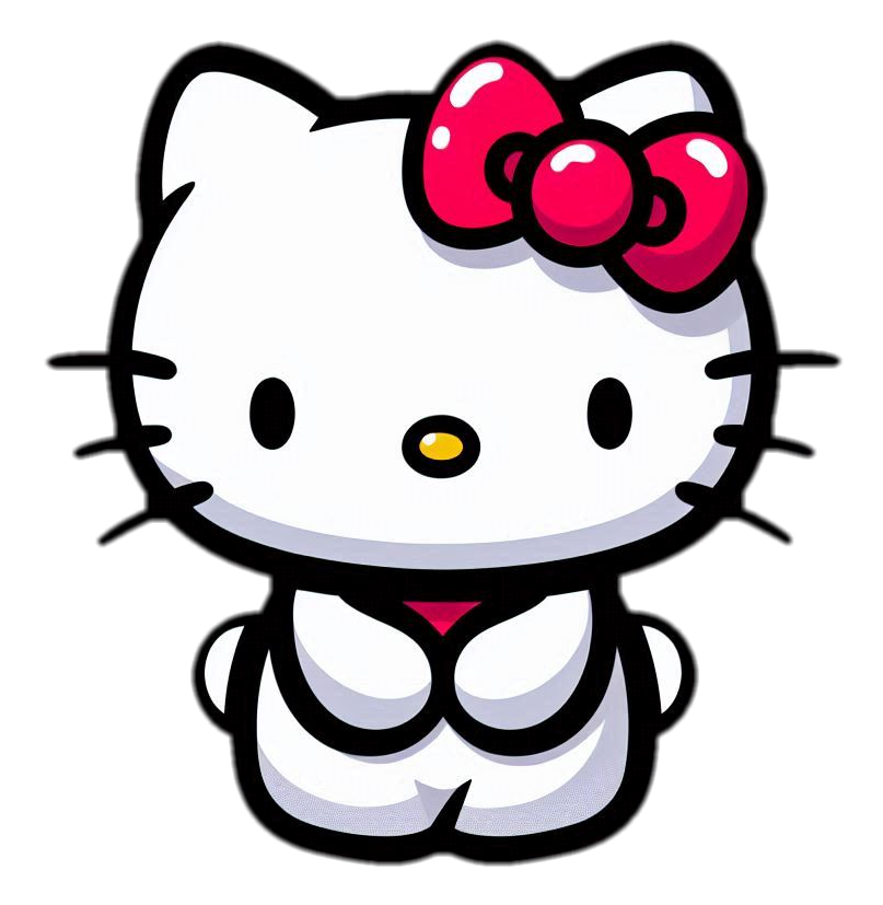 Hello Kitty PNG | Red Bow & Dress Transparent Clipart