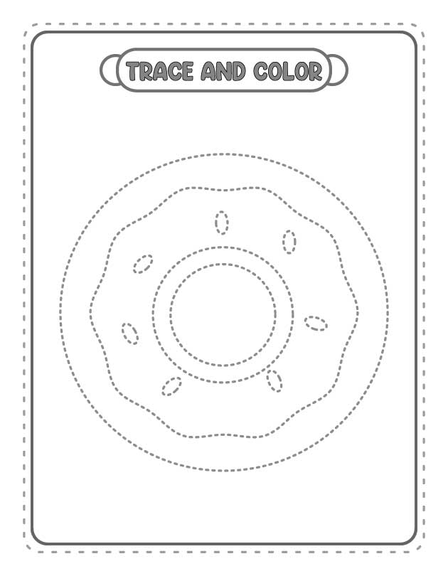 Donut Trace and Color: Fun Drawing Practice for Kids