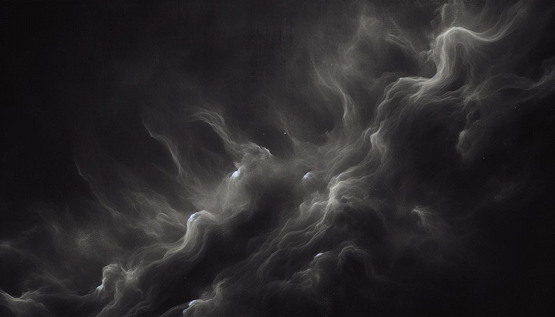 Black Nebula Desktop Wallpaper - Ethereal Dark Smoke Background